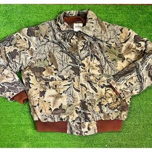 vintage red head camo jacket XL Tall w/removeable lining 90s real tree bomber